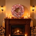 thumbnail image 4 of Bcylexb Fall Fabric Maple Leaf Wreaths for Front Door, 17.7" Autumn Ruffled Ribbon Wreath Harvest Hanging Door Decor for Thanksgiving Wall Window Home, 4 of 6
