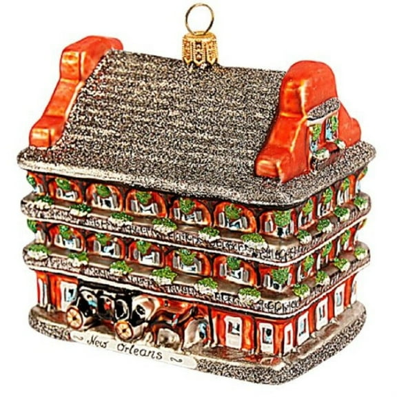 Pinnacle Peak Trading New Orleans House Polish Glass Christmas Tree Ornament Travel Decoration