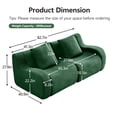 thumbnail image 6 of Teddy Fabric Loveseat, Boneless 2 Seater Sofa, Compact Small Space Couch, No Assembly, Green, 6 of 9
