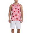 thumbnail image 4 of Easygdp Strawberry and Ladybugs Men's Mesh Basketball Jersey Quick Drying Sleeveless Shirts Fitted Muscle Tank Tops Sport Round Neck T-Shirt - XX-Large, 4 of 9