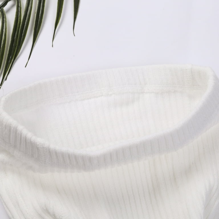 Plain stitch basic tights - White