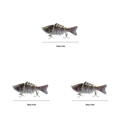 

3pcs Multi Sections 2 Triple Claws Hooks Artificial Fish Shape Bait Lifelike Fishing Spinner Fishhook
