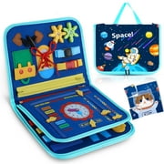 Toddler Busy Board, Montessori Toys for 1-6 Year Old, Toddler Travel Activities Learning Toys, Autism Toys for Toddler Fine Motor Skills, Birthdays Gift for Boy Girl (Blue)