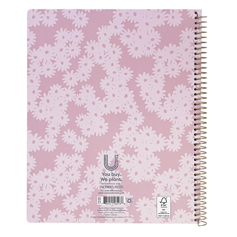 U Style Eco-Friendly 1 Subject Notebook, 2 Pack, 80 Sheets 