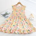thumbnail image 1 of LOVZFMLL Girls' Summer Solid Color Short Sleeve Round-Neck Mesh Princess Dress For Kids, 1 of 3