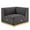 Gray, variant on Modway Conjure Channel Tufted Performance Velvet Right Corner Chair - Gold/Black