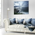 thumbnail image 2 of Designart Gloomy Bluish Atlantic Beach Portugal - Seascape Throw Pillow - 16x16, 2 of 4