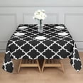 thumbnail image 3 of Black and White Geometric Lattice Pattern Square Tablecloth,Waterproof Square Table Cover,Wipeable Spillproof Washable Table Cover for Home Kitchen Party Decor 60"x60"(152x152cm), 3 of 6
