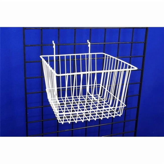 AMKO BSK14-WTE 12 x 12 x 8 in. Sloped Front Basket, White