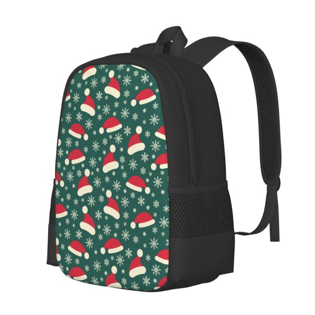 Balery Santa Hat Joy Green Festive Mochila para hombre y mujer - Tela Oxford 600D resistente - Gran capacidad, resistente al agua, ideal para la escuela, viajes y senderismo