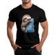 thumbnail image 1 of Men's T-Shirt,Short Sleeve Tee Shirt Casual Tops Koala Sleeping Blue Pillow Crew Neck T Shirts for Men, 1 of 8
