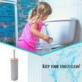 thumbnail image 5 of Gray Toilet Brush and Holder Set Padang with Bamboo Top - Stylish Bathroom Cleaning Solution for Modern Homes, 5 of 7