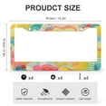 thumbnail image 3 of Attractive Bright And Colorful Abstract Pattern License Plate Frame 2 Pieces Modern Artwork Painting Car Tags Frames Holder Gift for Dad 2 Round Holes Metal License Plate Frames, 3 of 6