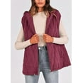 thumbnail image 4 of PRETTYGARDEN Women's 2025 Fall Spring Vest Casual Sleeveless Hooded Zip Up Jacket Trendy Winter Coat Outerwear, 4 of 10