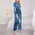 thumbnail image 3 of Balery Hibiscus Flowers Calm Water Pattern Pajama Sets for Women Long Sleeve 2 Piece Sleepwear Loungewear Sets Soft PJ's with Pockets Long Sleeve Comfy Pj Sets-Large, 3 of 7