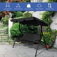 thumbnail image 7 of 3 Seat Outdoor Patio Canopy Swing with Cushioned Steel Frame, 7 of 7