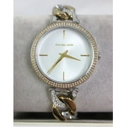 MICHAEL KORS MK4633 CATELYN WHITE GLITZ DIAL TWO TONE CRYSTAL WOMENS WATCH