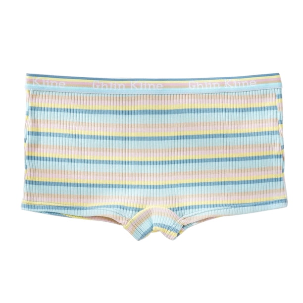 Gibobby Panty sexy Ajuste Bragas informales transpirables cómodas de arcoíris para mujer, bragas de cintura alta con estampado de arcoíris para mujer(Azul, XL)