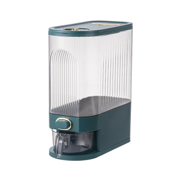 Dispensador de arroz, dispensador de alimentos, contenedor de almacenamiento de alimentos para cereales de arroz y harina de caramelo Verde Grande