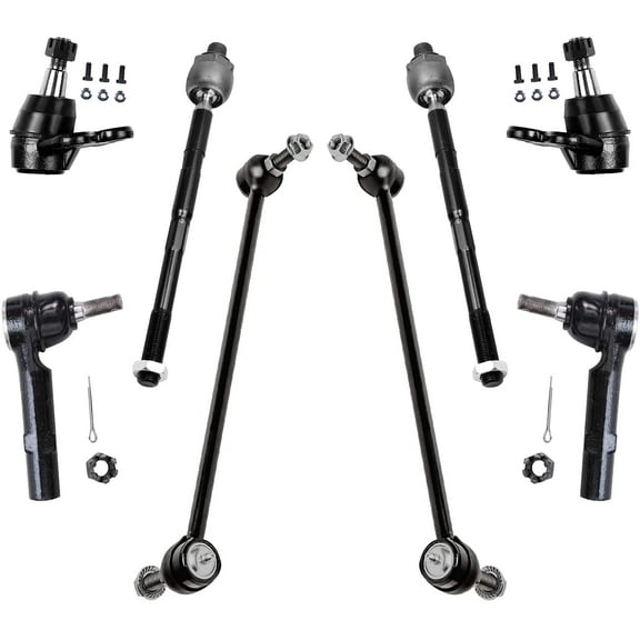 Detroit Axle - Front 8pc Suspension Kit for Buick Enclave Chevy Traverse GMC Acadia Limited Saturn Outlook, 4 Tie Rod Ends 2 Sway Bars 2 Lower Ball Joints Replacement