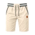 thumbnail image 4 of Sheghy Cotton Shorts for Women 100%Cotton Women Spring Autumn Solid Elastic Waist Cotton Linen All-Match Straight Casual Shorts Khaki M, 4 of 6