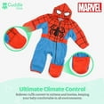 thumbnail image 3 of Cuddle Club One Piece Romper Hooded Fleece Onesie Jumper for Baby, Spiderman 2T, 3 of 6