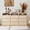9 drawer-Natural, variant on YOCWO 3 Drawer Nightstand with Burl Wood Finish, Bedside Table with Curve Edge for Bedroom, Walnut