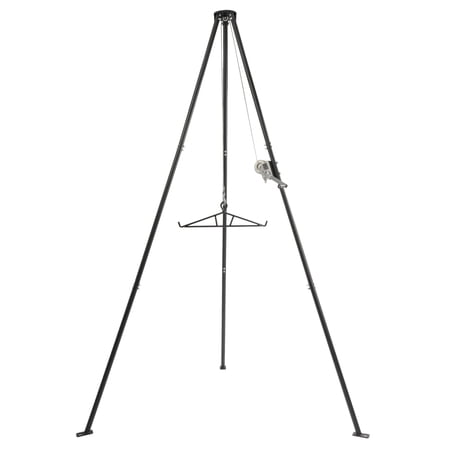 Kojem Game Hoist Tripod for 500LB Capacity with Manual Winch & Gambrel for Deer/Boar Hunting Field Processing