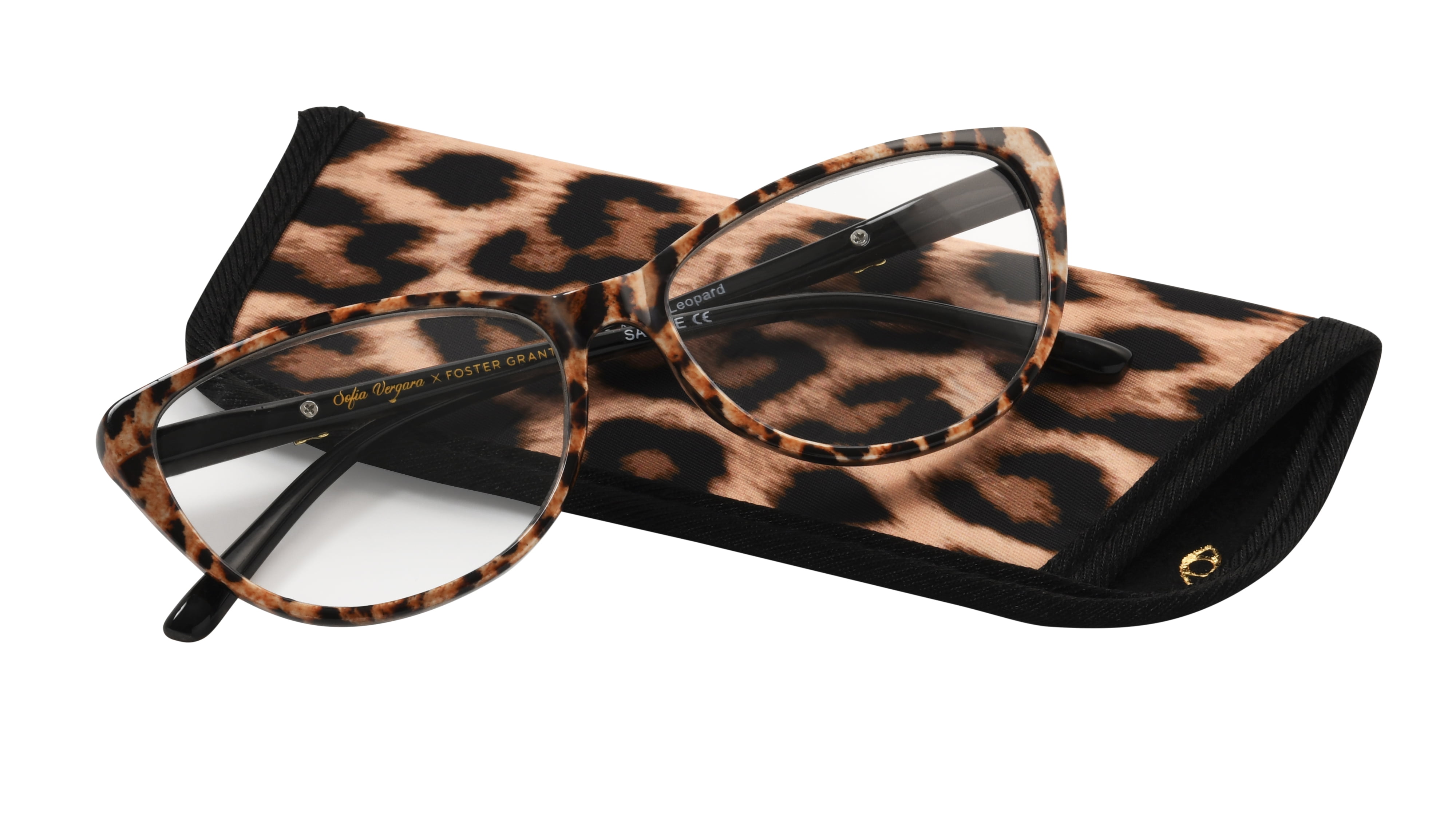 Sofia Vergara Leopard/Black Cat Eye Reader