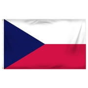 Czech Republic Flag Printed Polyester Rectangular Heading Brass Grommets 3ft x 5ft