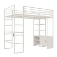 thumbnail image 6 of DHP Lanis Metal Storage Loft Bed with Desk, Shelves, Cabinet and USB Port, Twin, Off White, 6 of 20