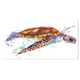 thumbnail image 2 of Brown Sea Turtle Watercolor - Contemporary Animal Art Canvas, 2 of 3