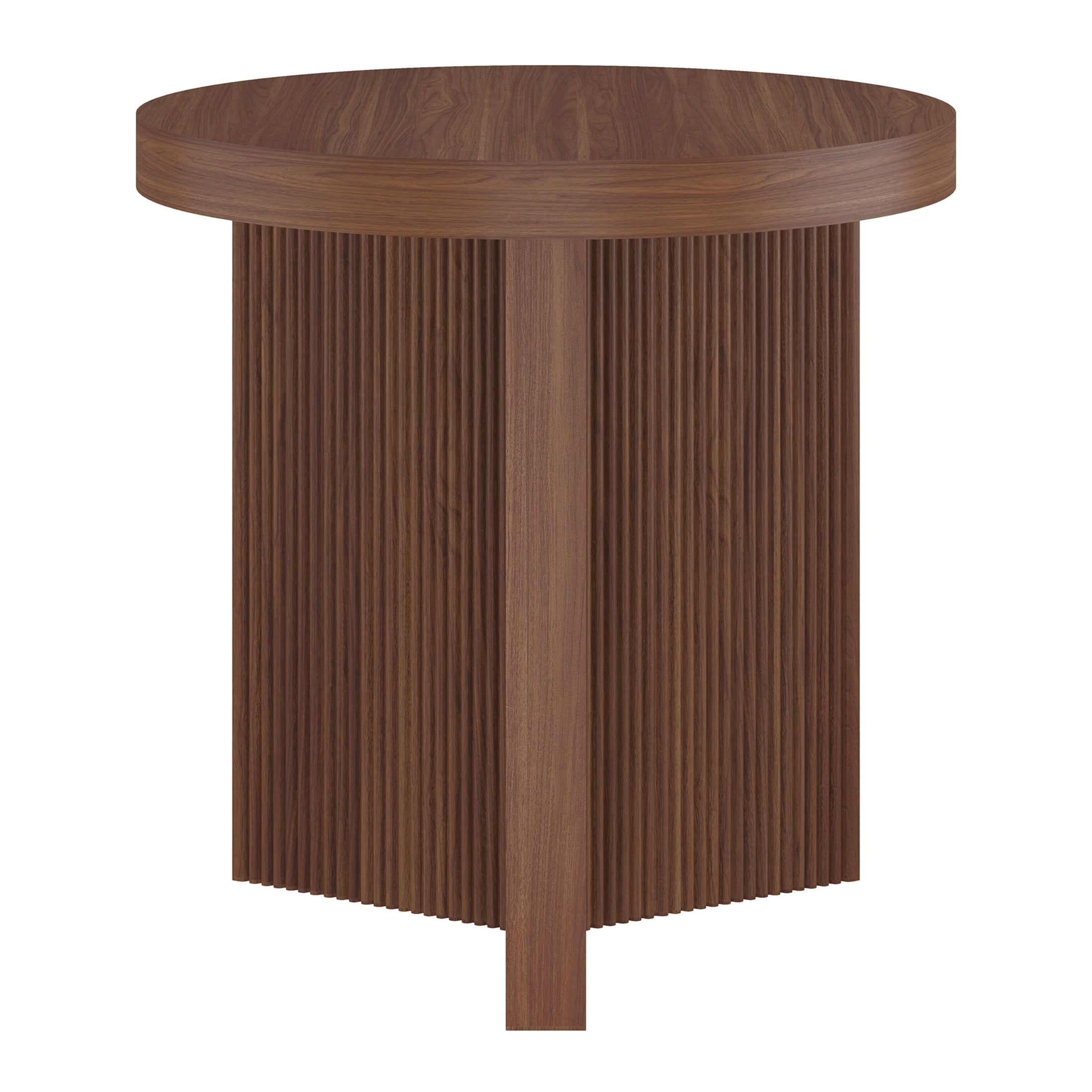 Evelyn&Zoe Scandinavian 22" Wide Satin Walnut Side Table