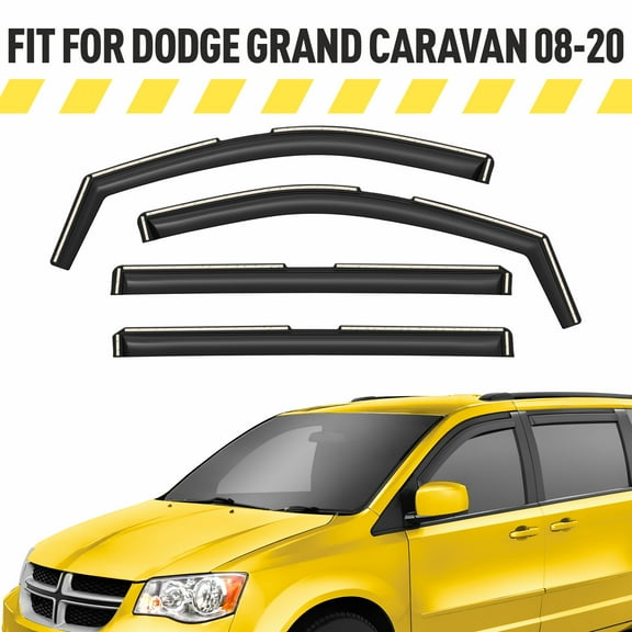 AEROGUYS In-Channel Window Deflectors Extra Durable Window Visors Rain Guards Fit for Dodge Grand Caravan 2008-2020, Sun Visors, Wind Vent Visors, Car Accessories - 4 pcs. AG0505