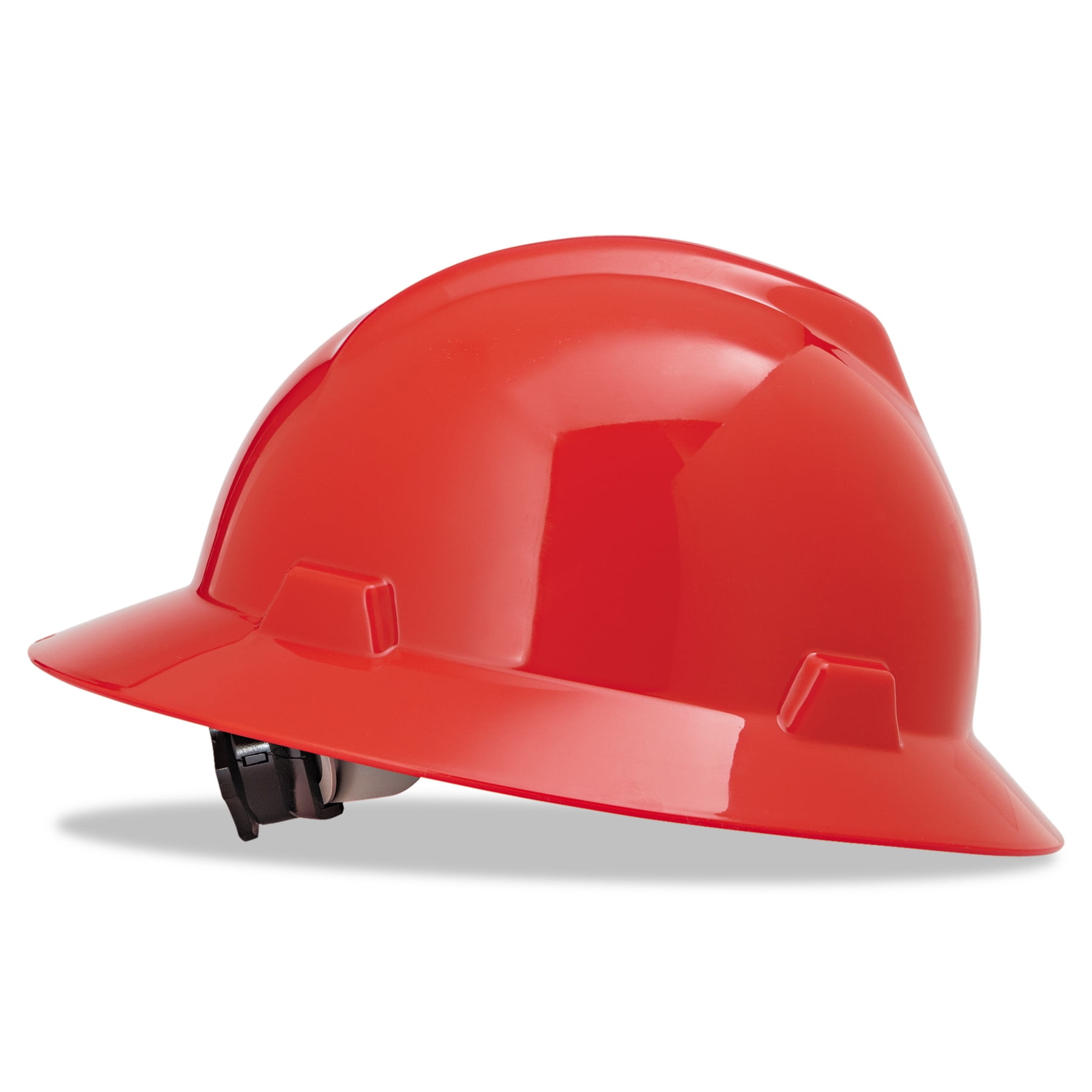 MSA V-Gard Full-Brim Hard Hats, Ratchet Suspension, Size 6 1 2 8, Red by SAFETY WORKS