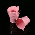thumbnail image 3 of GOOHOCHY Pink Mini Iron Bucket for Storage Use Simple Design with Handle Safe and Chic Tinplate 8pcs, 3 of 8