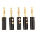 thumbnail image 2 of Adaptador de conectores banana para soldar con tornillo para amplificador de audio chapado en oro de 5 piezas negro, 2 of 7
