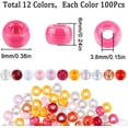 thumbnail image 2 of 1200Pcs Pony Beads Bulk Red Fixed Mixed 6x9mm Plastic Transparent Opaque Large Hole Hair Braid Glitter Perforated Pink Orange Pony Beads for Jewelry Making Kits DIY Crafts Supplies, 2 of 9