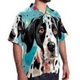 thumbnail image 2 of Spotted Dog Men's Short Sleeve Spread Collar Poplin Shirt, Casual Printed Button Down Summer Beach Tops for Men, Unisex Comfortable Shirts, 2 of 6