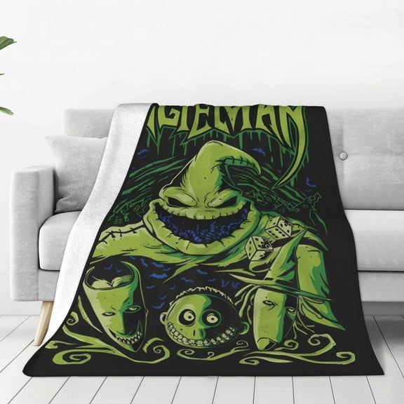 Oogie Boogie Blankets Flannel Fleece Warm Soft Throw Blanket For Couch Sofa Bed Living Room All Season Decor Gift 40"X30"