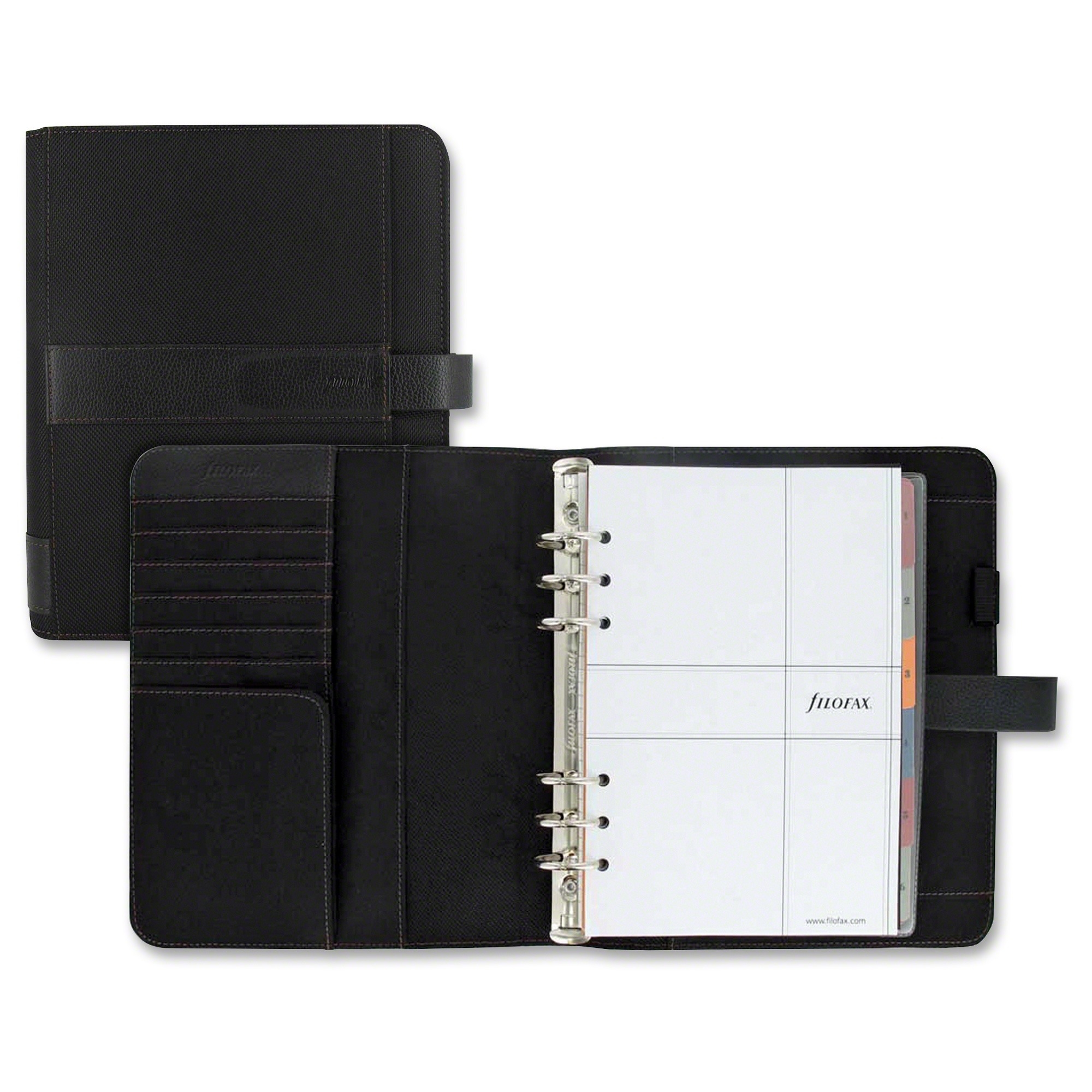 Blueline A5 Organizer 6Rings Leather/Microfiber Black C022782