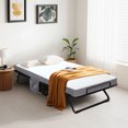 thumbnail image 4 of Folding Bed with Mattress for Adults, Single Size Portable Foldable Bed with Strong Metal & Wood Frame, Rollaway Guest, 75" x 31", 4 of 9