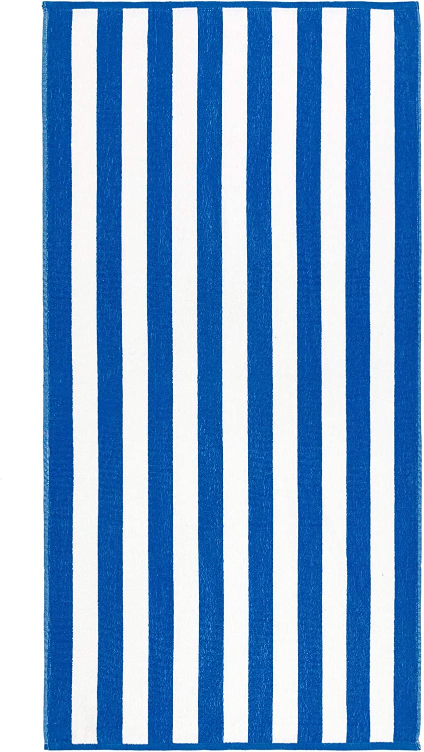 Beachland Classic Cabana Stripe Beach Towel - 30 x 60 inch - Soft Cotton Terry Resort Style Perfect for Beach and Pool (Royal-Tur-Mint, 6 Pack)