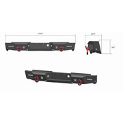 Vijay Compatible with 1999-2000-2001-2002-2003-2004-2005-2006 Chevrolet Silverado 2500/3500 Rear Bumper Textured Black Steel with Lights and D-rings