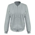 thumbnail image 5 of Duoif Womens Jacket, Women's Solid Color Zipper Jacket Baseball Collar Casual Jacket Casual Jackets for Women Grey XXXXL, 5 of 6