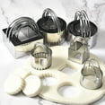 thumbnail image 4 of Ensemble de Coupe-Biscuits 5 Pcs avec Poignée en Acier Inoxydable Outils de Pâte à Modeler Réutilisables Moules à Biscuits Robustes pour Pâtisserie, 4 of 5