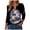 Black, variant on GEWSEY America 250 Tshirt 3/4 Sleeve Tops V Neck Independence Day Shirts Patriotic Pattern Tunic Tops (Black, L)