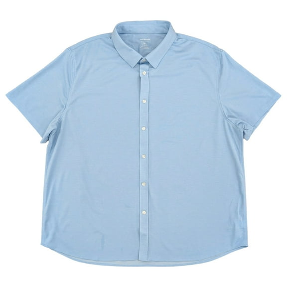 Van Heusen Mens Blue Bell Slim Fit Short Sleeve Button-Down Shirt 2XL