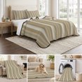 thumbnail image 6 of Quilts Queen Size, Brown Grey Striped Soft Comforter Bedding Set for Bed, Farmhouse Stripes Modern Abstract Art Lightweight Quilted Bedspread with Pillow Cover(2 Pieces) for All Season, 90x96 Inch, 6 of 9