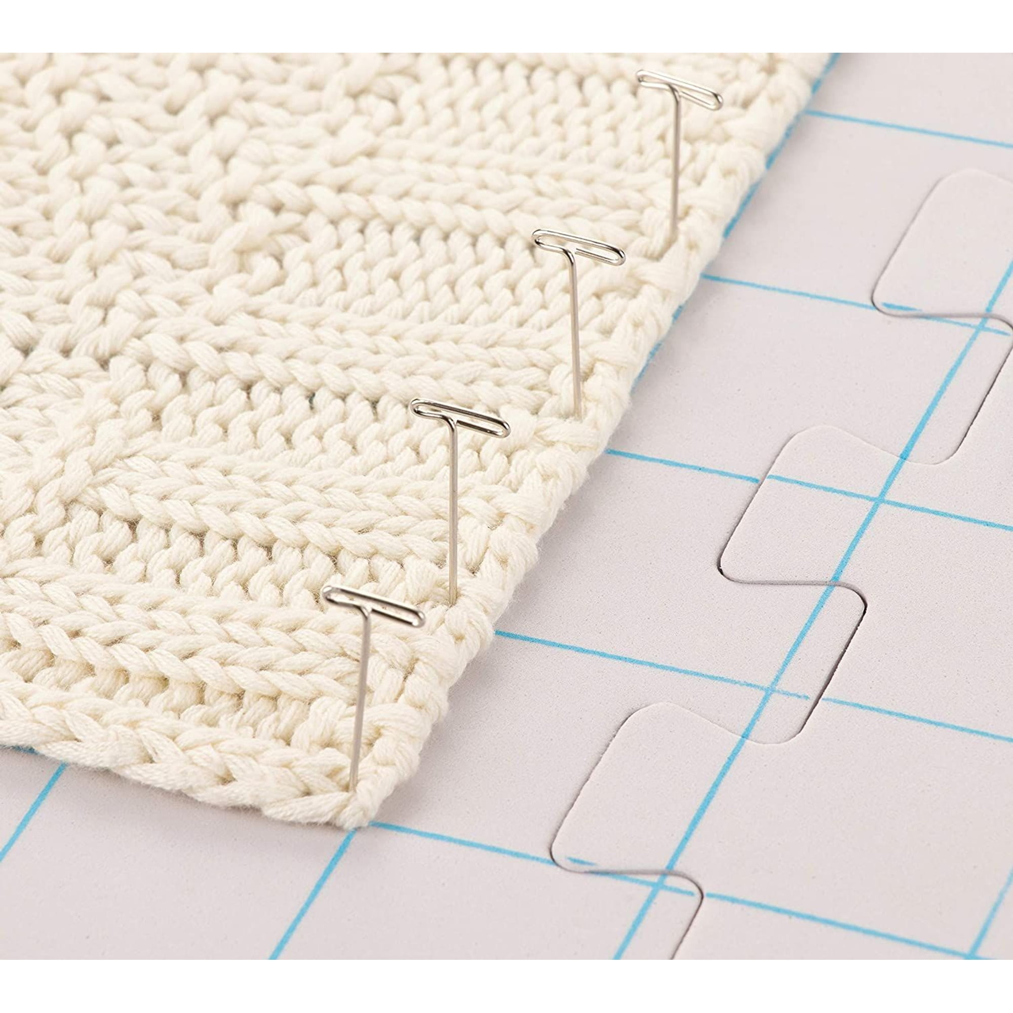 Juvale Blocking Mats for Knitting & Crochet 9 Pack with 200 T Pins and Storage Bag (12.5 in)